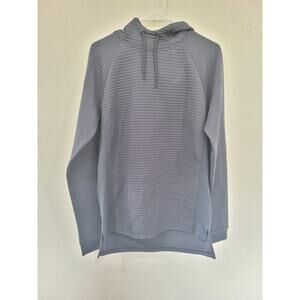 Apana Men's Blue‎ Long Sleeve Ribbed Hoodie Draw String Pullover Jacket M #14